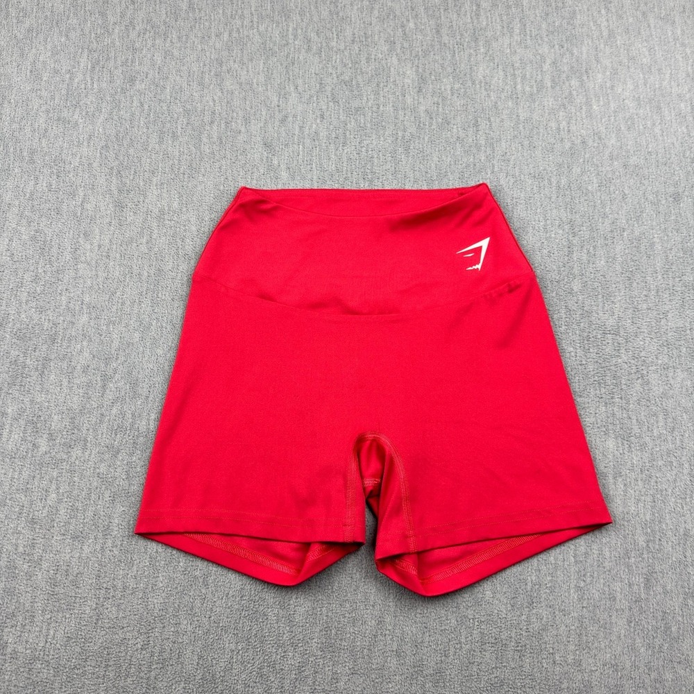 Gymshark Shorts Womens XS Red Training Biker‎ Tights Workout Jogging Active Gym